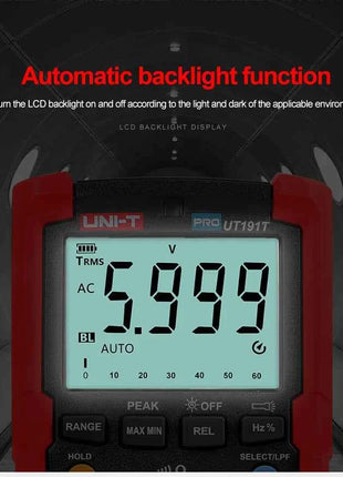 UNI-T UT191E UT191T Professional Digital Multimeter UNIT True RMS ACV AC DC Voltage Current Meter Capacitor Resistor Tester