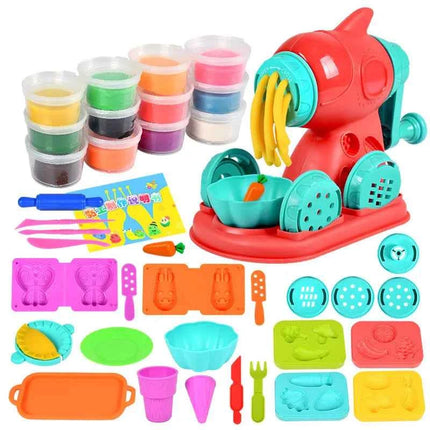 12 colori creativi per bambini giocattolo di argilla set di strumenti per plastilina macchina per gelato con noodle per hamburger kit di giocattoli per case da gioco con stampo fai da te