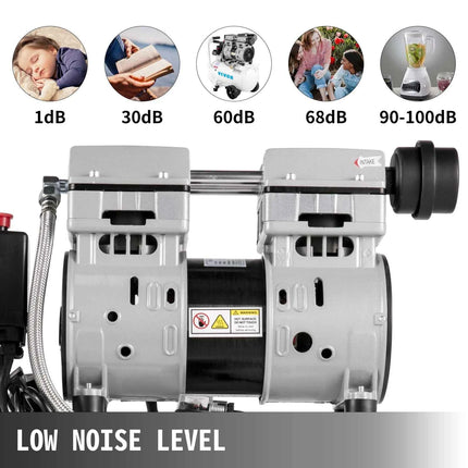 SucceBuy 25/60L Air Compressor 110V/240V Oil-Free Air Compressor 750W1 HP For Home Repair Tire Inflation Whisper Compressor