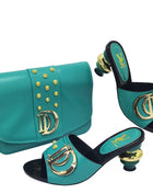 New special style Italian design shoes and bags to match Nigerian shoes and matching bag African wedding shoes and bag set