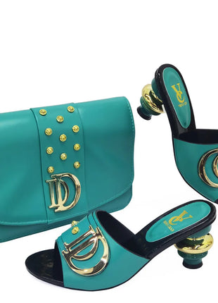 New special style Italian design shoes and bags to match Nigerian shoes and matching bag African wedding shoes and bag set