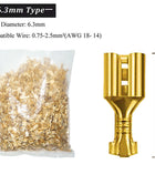 500 Pcs Gold Tone Brass Electrical Connectors, Male and Female Crimp Terminals, Car Speaker Set, 2.8/6.3 Female, 4.8 Male
