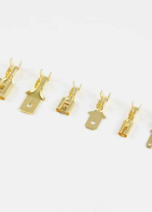 500 Pezzi Connettori Elettrici in Ottone Dorato, Terminali a Crimpare Femmina e Maschio, Set per Altoparlanti Auto, 2.8/6.3 Femmina, 4.8 Maschio