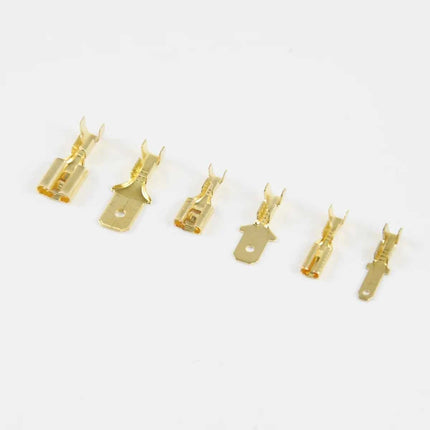 500 Pezzi Connettori Elettrici in Ottone Dorato, Terminali a Crimpare Femmina e Maschio, Set per Altoparlanti Auto, 2.8/6.3 Femmina, 4.8 Maschio