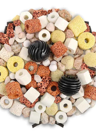 Aquarium Fish Tank Filter Media Ceramic Rings Activated Carbon Bio Balls Clear Water  With Free Filter Net Bag 500G
