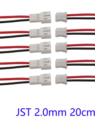 10/5/2 Pairs Small Mini JST 1.25mm PH2.0 XH2.54 2 Pin Male Female Plug Jack Cable Connector JST 1.25/2.0/2.54 2P Electronic Wire