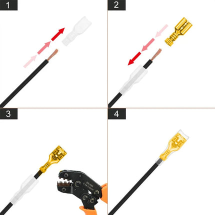 500 Pezzi Connettori Elettrici in Ottone Dorato, Terminali a Crimpare Femmina e Maschio, Set per Altoparlanti Auto, 2.8/6.3 Femmina, 4.8 Maschio
