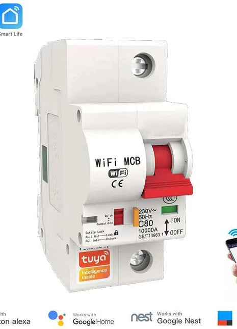 Tuya 40A 1P/2P/3P/4P WiFi Smart Circuit Breaker Automatic Switch overload short circuit protection with Alexa Google home