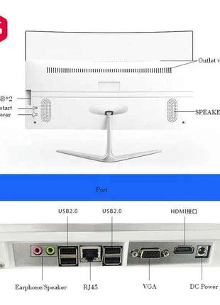 Wholesale Gaming Pc Manufacturer Aio 23.8'' Core I3 I5 I7 All-in-one Desktops Pc for Desktop Computers