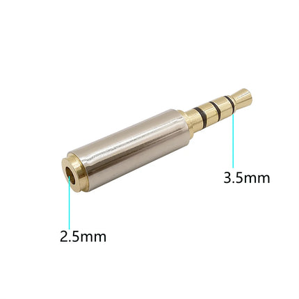 1 pz jack placcato oro da 2,5 mm a 3,5 mm spina adattatore audio stereo convertitore connettore da 2,5 mm maschio a 3,5 mm femmina per cuffie