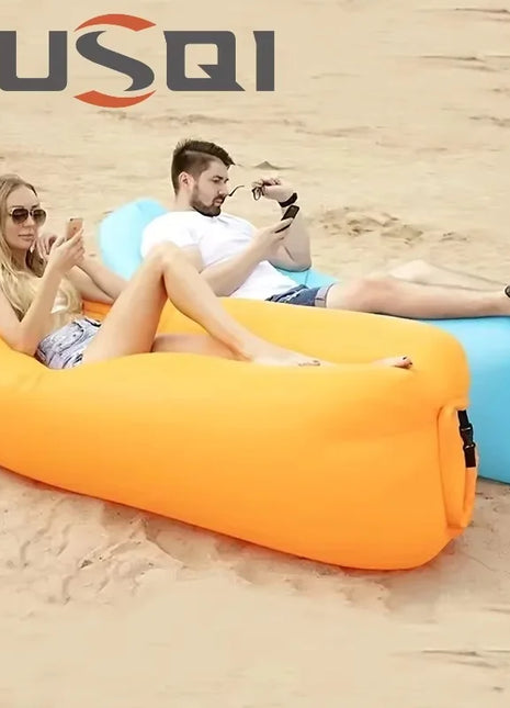 LUSQI Lettino gonfiabile Divano ad aria Divano pieghevole extra spesso per campeggio all'aperto Spiaggia Patio Gonfiaggio rapido Mobili per la casa