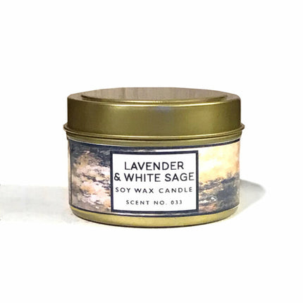 Candela Aromaterapia Lavanda Salvia Bianca Cera Soia - Purificante Rilassante - OrizonShop