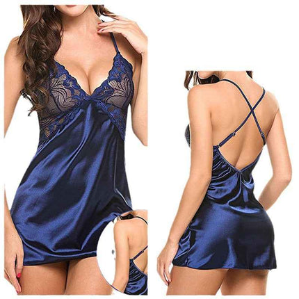 Silk-Back Cross-Over Suspender Nightgown