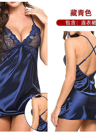 Silk-Back Cross-Over Suspender Nightgown