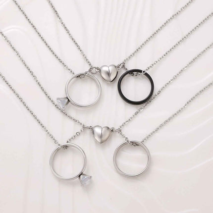 Couple'S Heart-Shaped Magnetic Jewelry Set