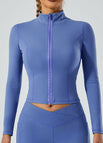 Long Sleeves - Blue Zipper / L