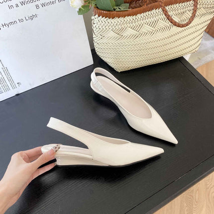 Low-Heeled Pointed-Toe Sandals