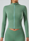 Long Sleeves-frost Green Zipper / S