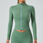 Long Sleeves-frost Green Zipper / S