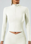 Long Sleeve - Flower White Zipper / S