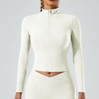 Long Sleeve - Flower White Zipper / S