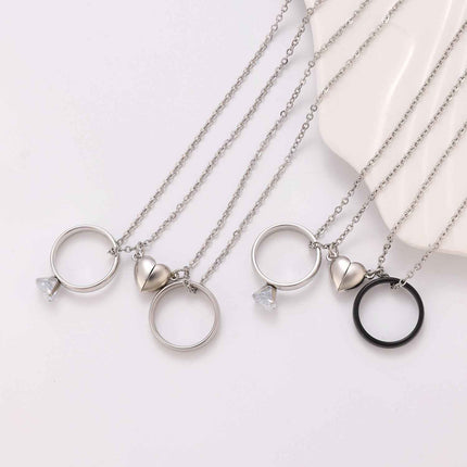 Couple'S Heart-Shaped Magnetic Jewelry Set