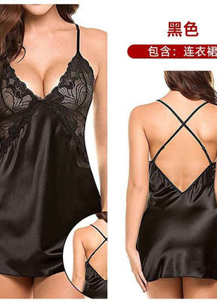 Silk-Back Cross-Over Suspender Nightgown
