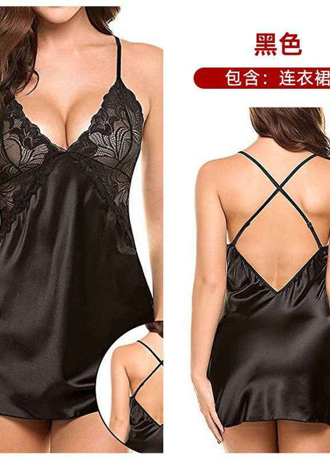 Silk-Back Cross-Over Suspender Nightgown