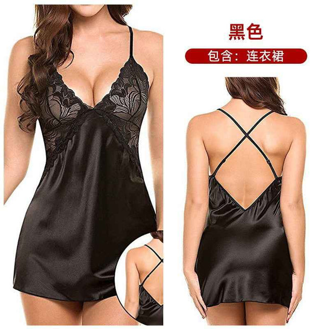 Silk-Back Cross-Over Suspender Nightgown