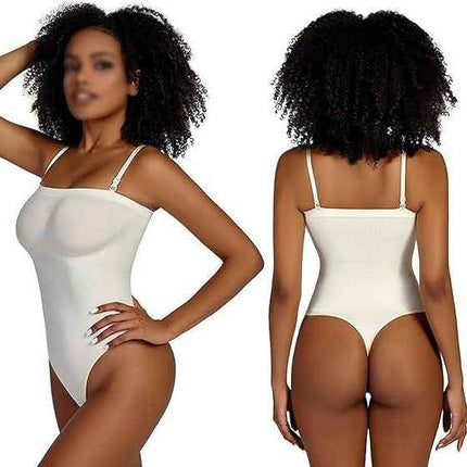 High-waisted butt-lifting thong bodysuit