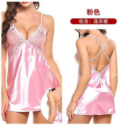 Silk-Back Cross-Over Suspender Nightgown