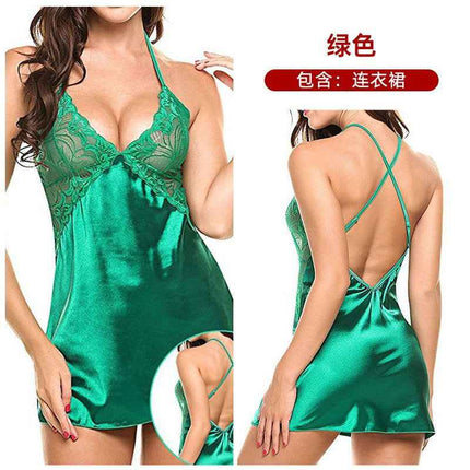 Silk-Back Cross-Over Suspender Nightgown