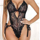 Lady's lace pajama set with suspenders and short pants