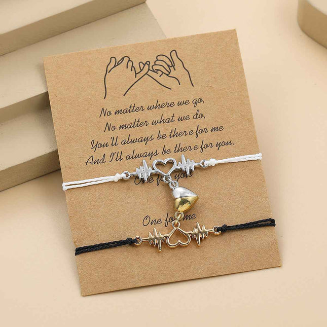 Magnetic electrocardiogram couple bracelet
