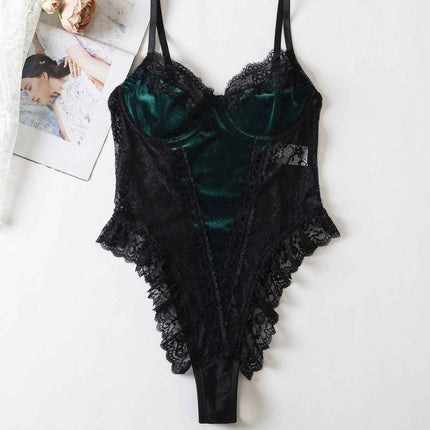 Exquisite Lace Sequined One-Piece Dress