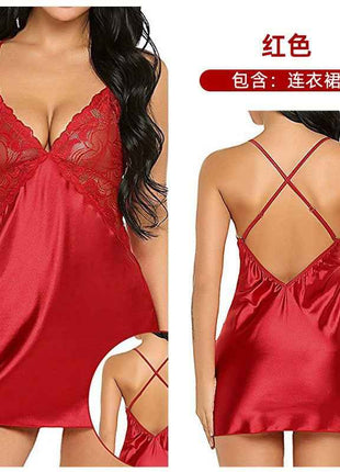 Silk-Back Cross-Over Suspender Nightgown