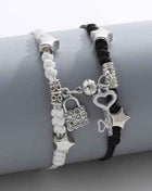 Bracciali Magnetici per Coppia - Design Elettrocardiogramma Simbolo d'Amore - OrizonShop