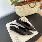 Low-Heeled Pointed-Toe Sandals