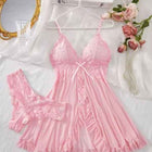 Sexy V-Neck Lace Bralette Pajamas