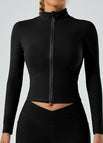 Long Sleeves - Pure Black Zipper / S