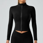 Long Sleeves - Pure Black Zipper / S