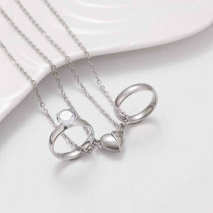 Couple'S Heart-Shaped Magnetic Jewelry Set