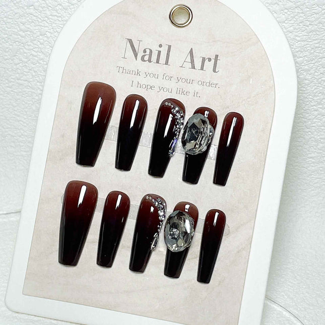 Glove Nail Time Charcoal Maillard Ombre Dark Polish