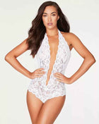 Strappy Lingerie With Lace Trim And Sheer Body-Hugging Dress