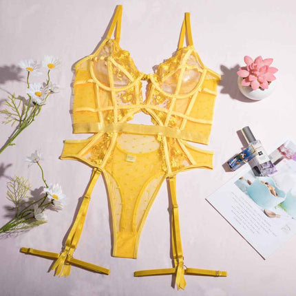 Spring Summer Embroidered Shapewear Jumpsuit
