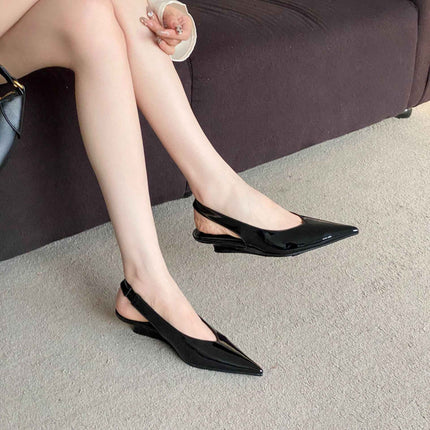 Low-Heeled Pointed-Toe Sandals