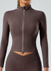 Long Sleeve - Dark Coffee Zipper / S