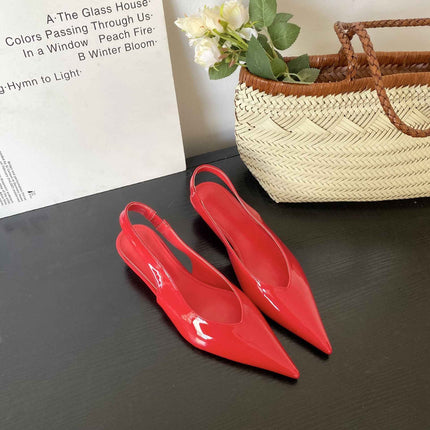 Low-Heeled Pointed-Toe Sandals