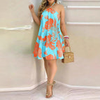 Blue Low Orange Flower / S