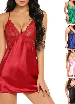 Silk-Back Cross-Over Suspender Nightgown